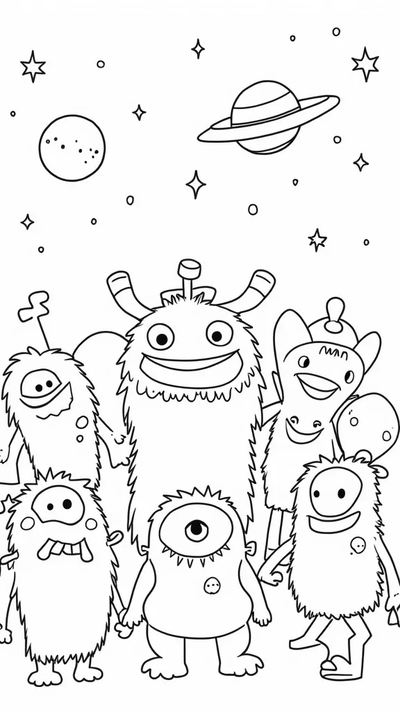 monsters and aliens coloring pages